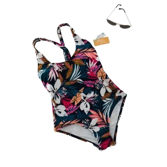 Kona Sol One Piece Tropical Floral Swimsuit - Picture 4 of 11